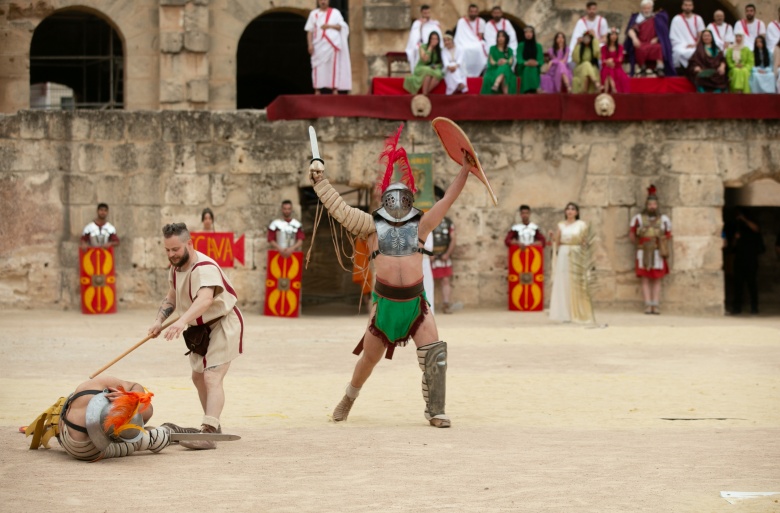 Tunus'taki Thysdrus Roma Günleri Festivalinden görüntüler