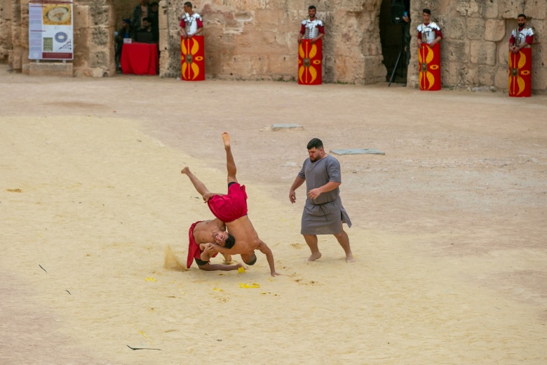 Tunus'taki Thysdrus Roma Günleri Festivalinden görüntüler