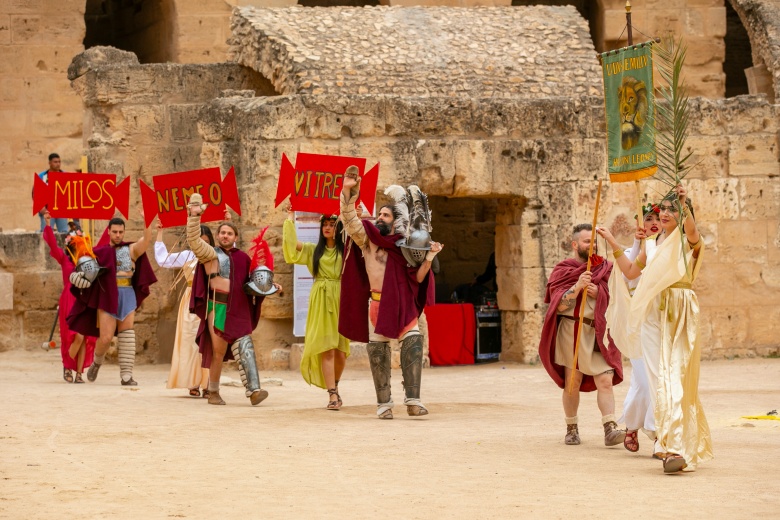 Tunus'taki Thysdrus Roma Günleri Festivalinden görüntüler