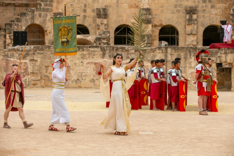 Tunus'taki Thysdrus Roma Günleri Festivalinden görüntüler