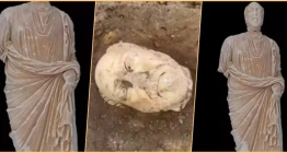 Tripoliste 6 yıl önce gövdesi bulunan Antonius Philagrios heykelinin başı da bulundu