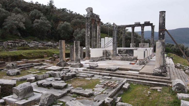 Euromos Antik Kenti'ndeki Zeus Tapınağı restore ediliyor