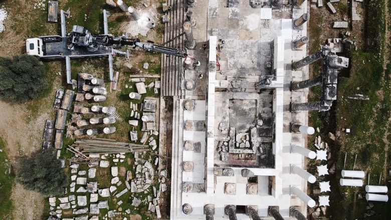 Euromos Antik Kenti'ndeki Zeus Tapınağı restore ediliyor