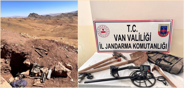 Van'da kaçak kazı yapan 6 defineci jandarmalarca suçüstü yakalandı
