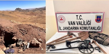 Vanda kaçak kazı yapan 6 defineci jandarmalarca suçüstü yakalandı