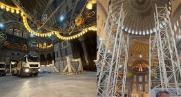 Ayasofyada Tartışmalı Restorasyon: 45 Tonluk Kamyonlar İmparator Kapısından İçeri Sokuldu