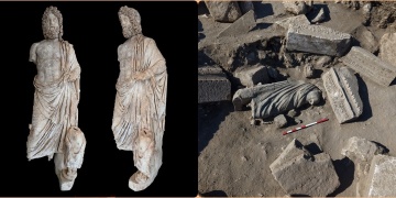Aspendosta sağlık tanrısı Asklepios ve oğlu Telesphorosun heykelleri bulundu