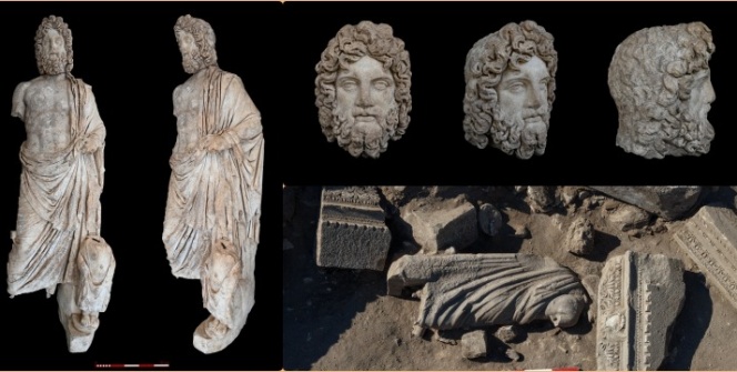 Aspendosta 2,20 metrelik mermer Asklepios ve Telesphoros heykeli bulundu