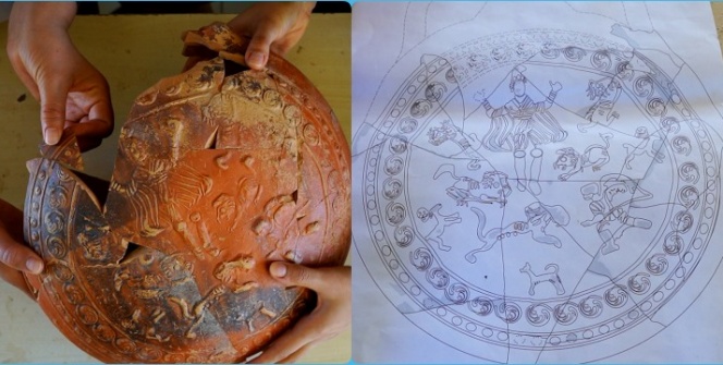 Yalvaçtaki Pisidia Antiokheia Antik Kentinde bulunan 1500 yıllık litürjik kap